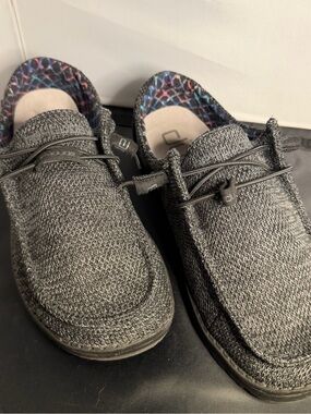 Hey Dude Wendy Sox Micro Total Black Women’s Slip On Loafers Shoes Size 9